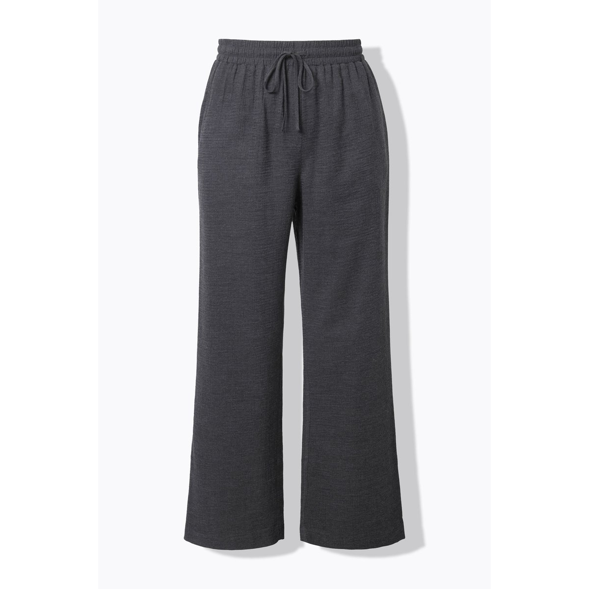 Pantalon finement texturé. Coupe Wide Legs gris chiné, STUDIO UNTOLD