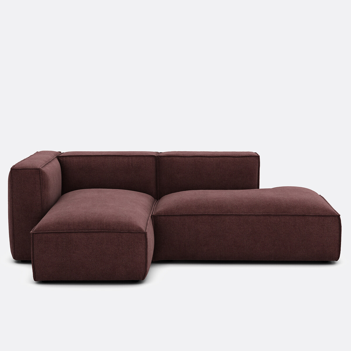 Récamiere-Element rechts für modulares Sofa SEVEN, aus Strukturgewebe pflaume, LA REDOUTE INTERIEURS