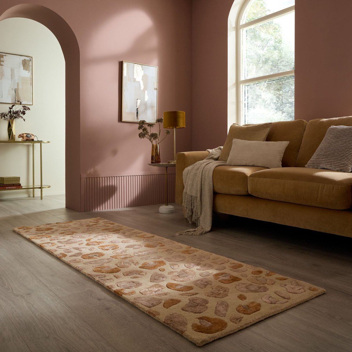 Tapis de couloir en laine LEOPARD beige, FLAIR RUGS