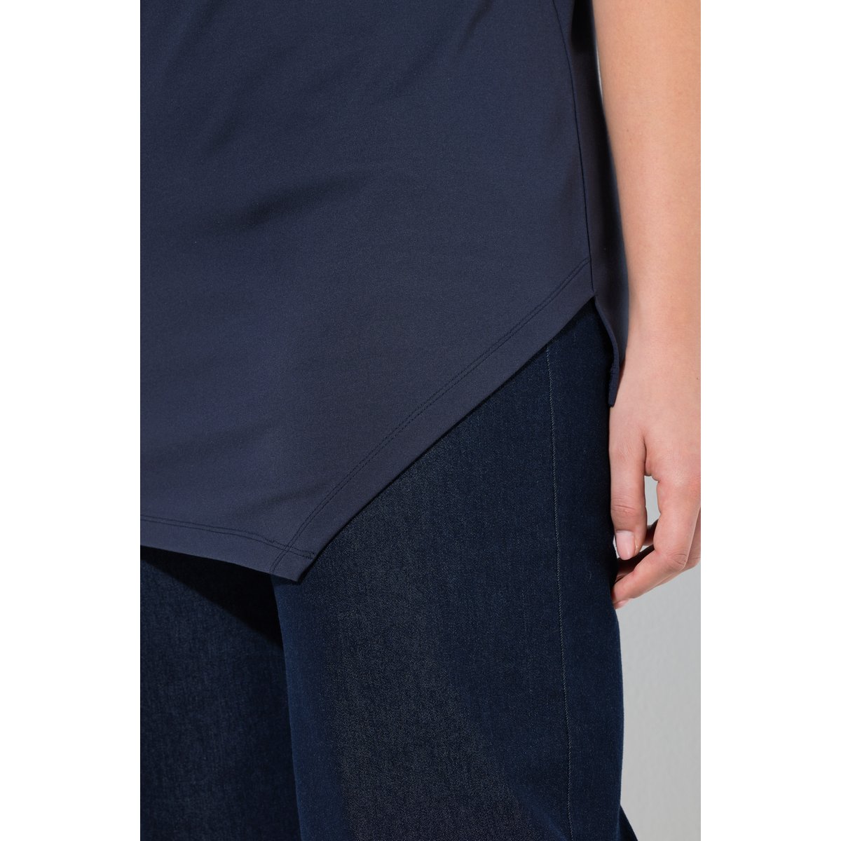 T-shirt drapé, base asymétrique marine, ULLA POPKEN