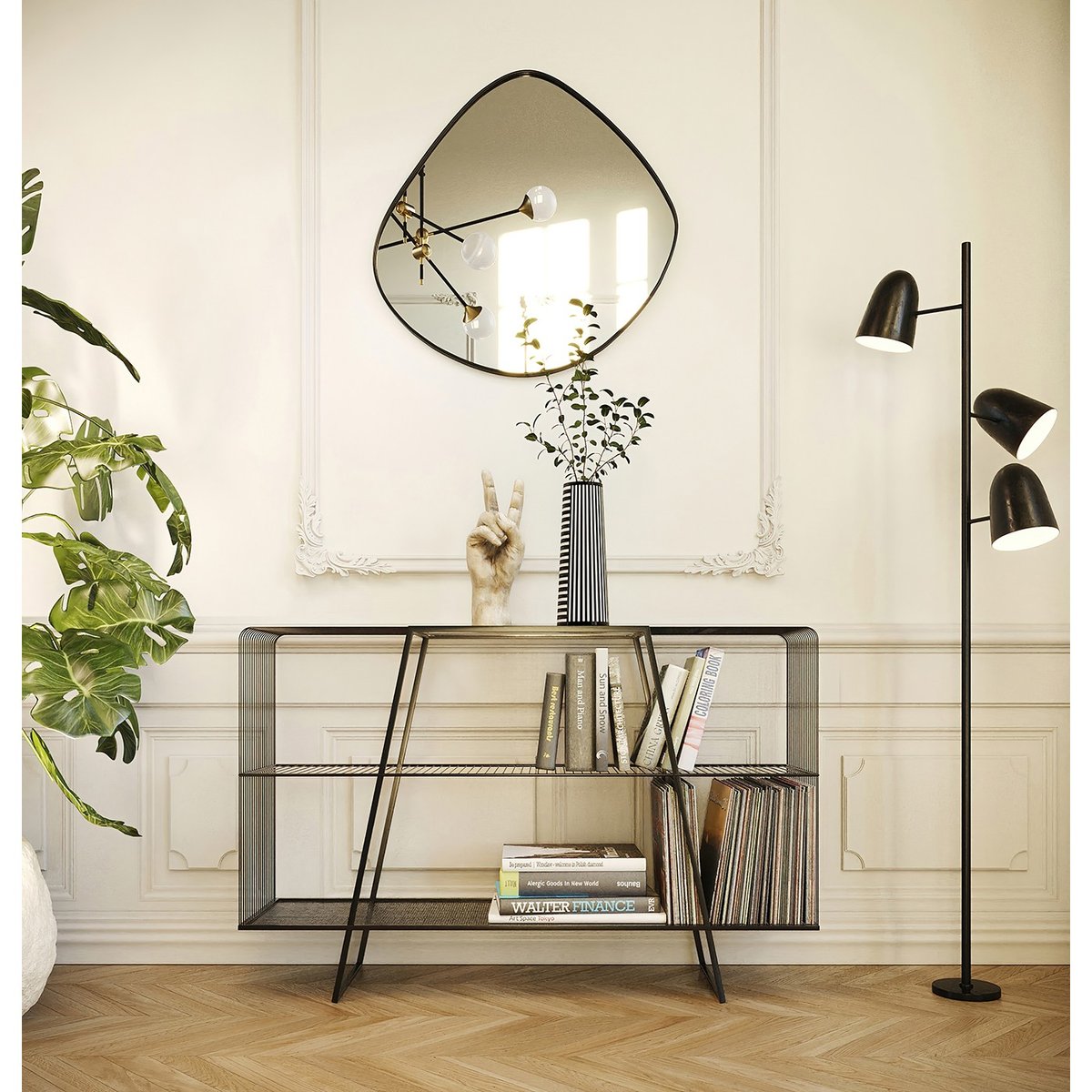 Miroir en acier 71x71cm, GOTEBORG noir, KARE DESIGN