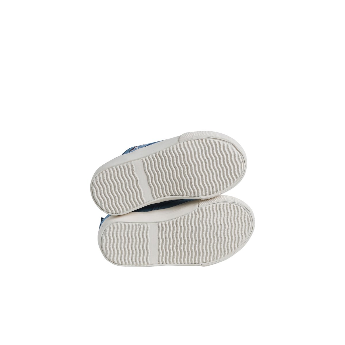 Baskets en toile bébé bleu jean, VERTBAUDET