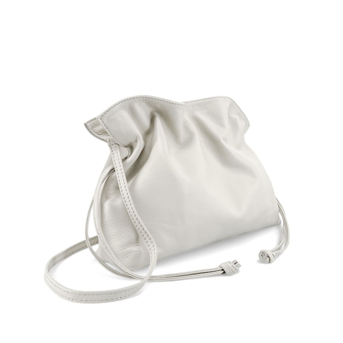 Sac bourse en cuir box calf SISSI blanc, OH MY BAG
