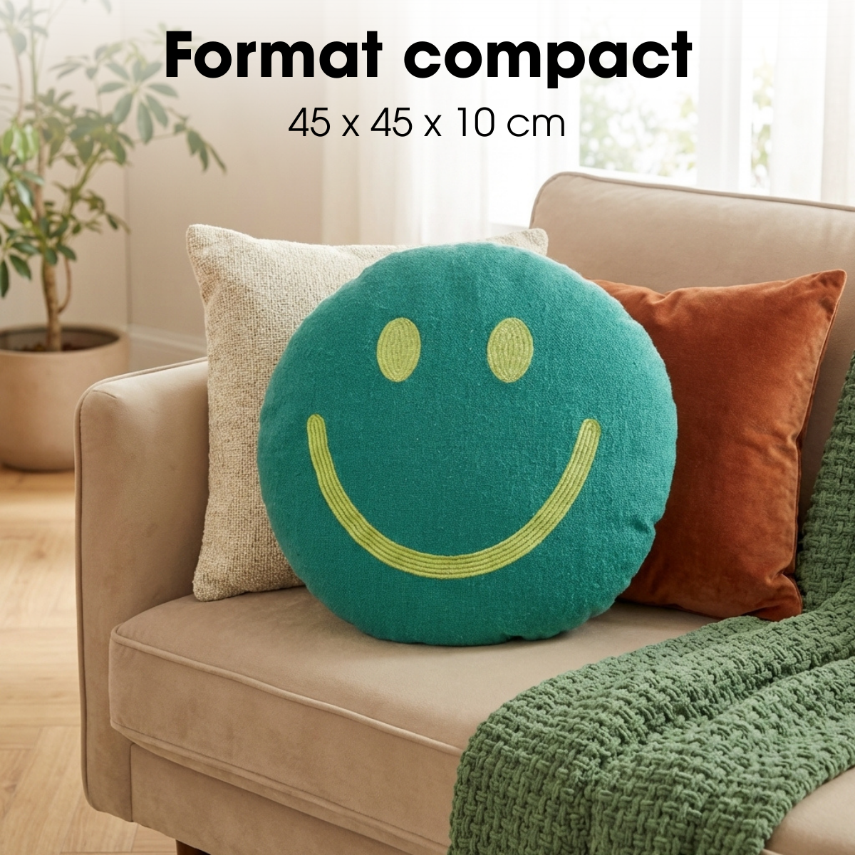 Coussin décoratif vert, MICA DECORATIONS