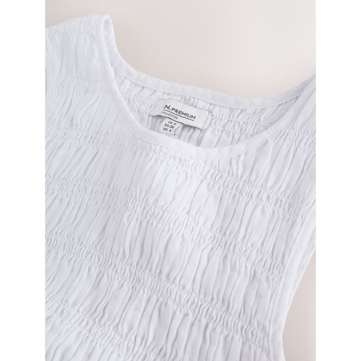 Robe d'été mi-longue froncée blanc, NEXT