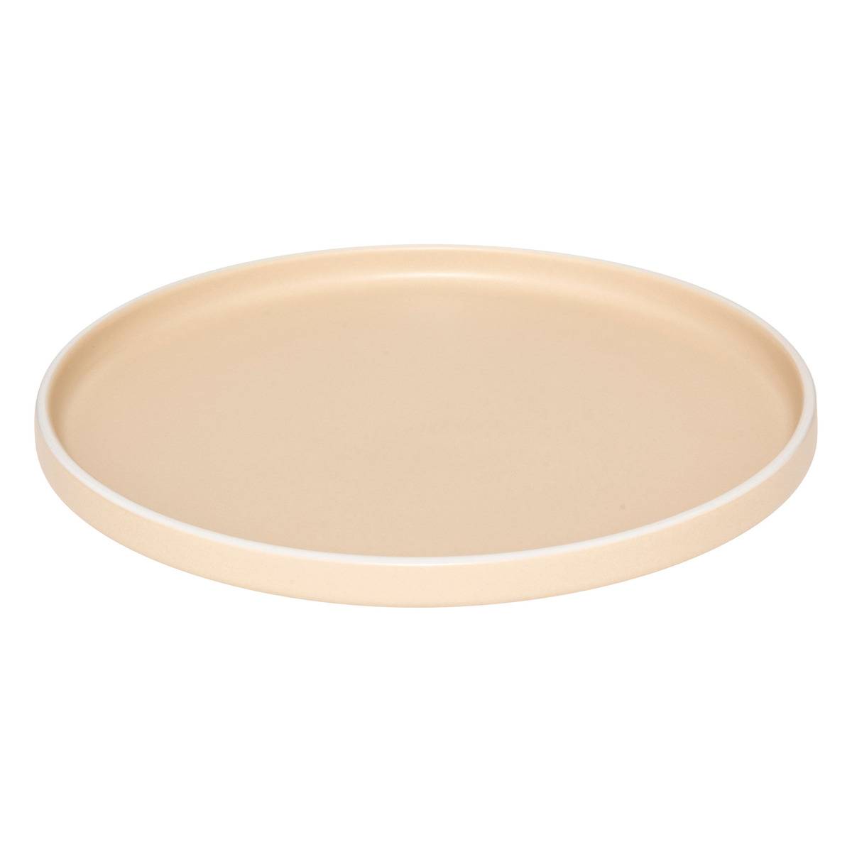 Lot de 6 assiettes plates en céramique ALIX beige, SECRET DE GOURMET