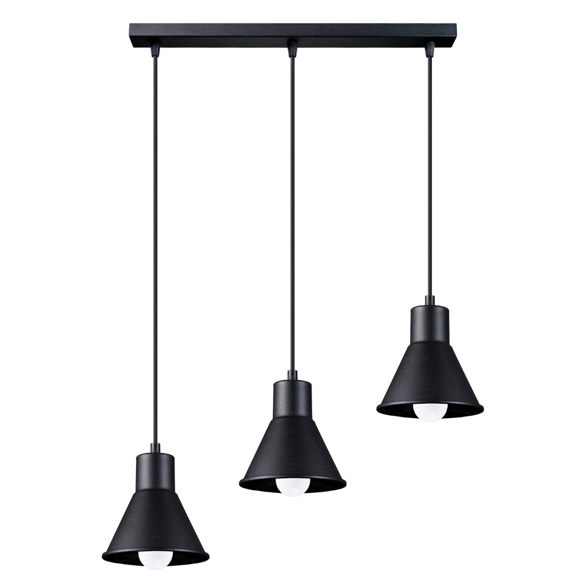 Suspension Acier Noir E27 3 Taleja noir, EDEN