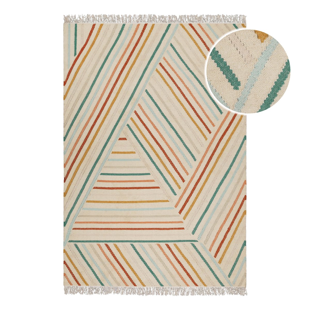 Tapis kilim tissé plat en 100% laine ,  MODERN POP multicolore, WECON HOME