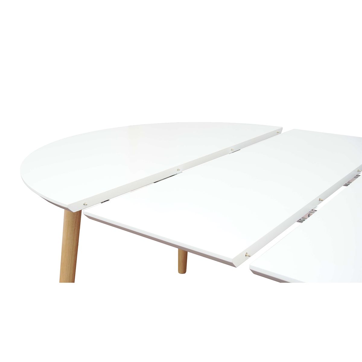 Table repas 100-180 cm  avec 2 allonges blanc, ZAGO