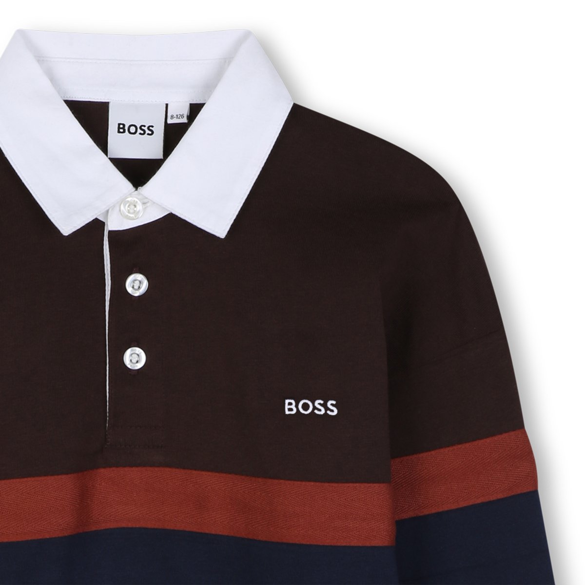 Polo manches longues tourbe, BOSS KIDSWEAR
