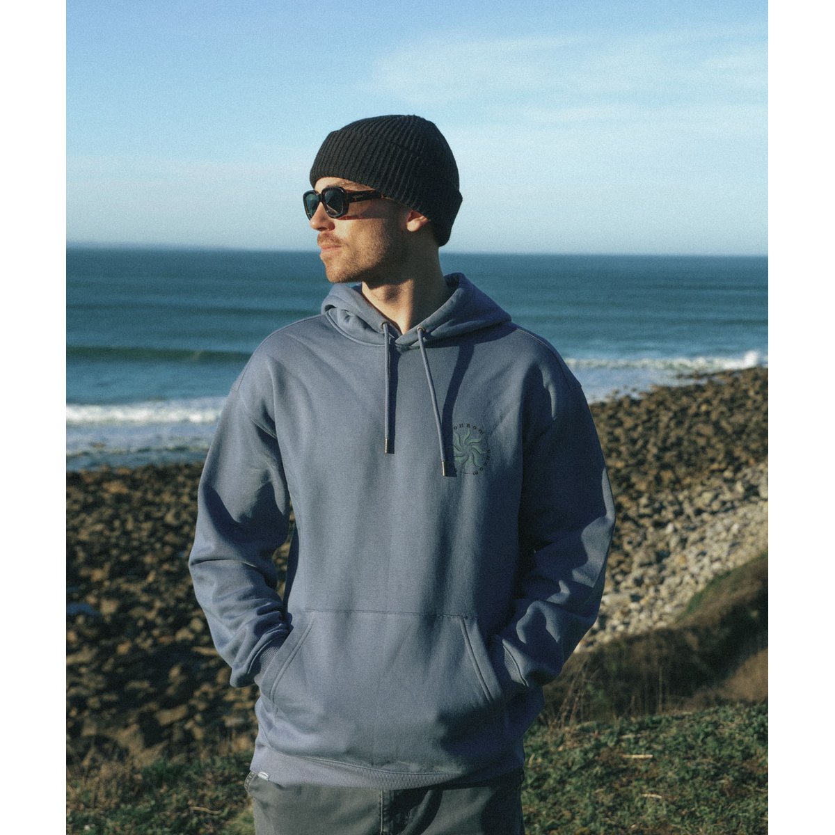 Sweat à capuche SHURIKEN vintage indigo, OXBOW
