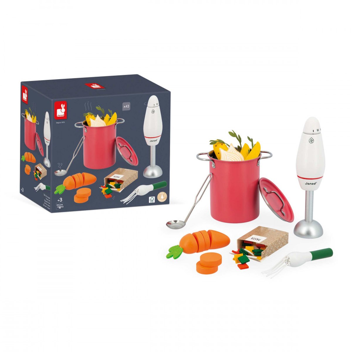 Set Ã  soupe en bois multicolore, JANOD
