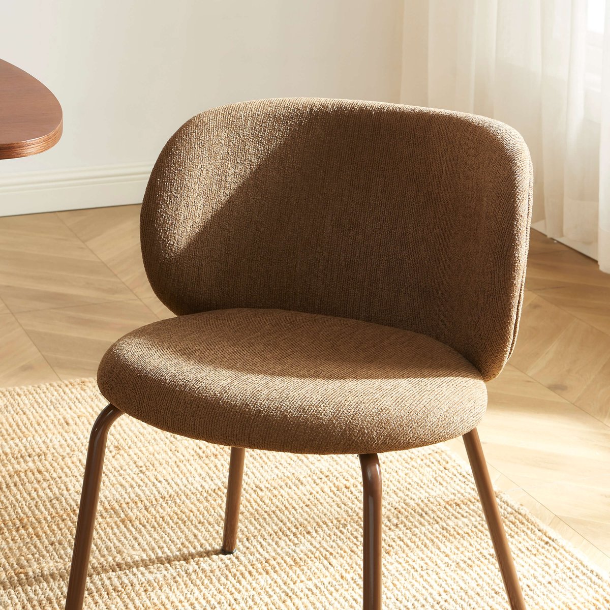 Lot de 2 chaises en tissu et acier SERENA marron, SORELH