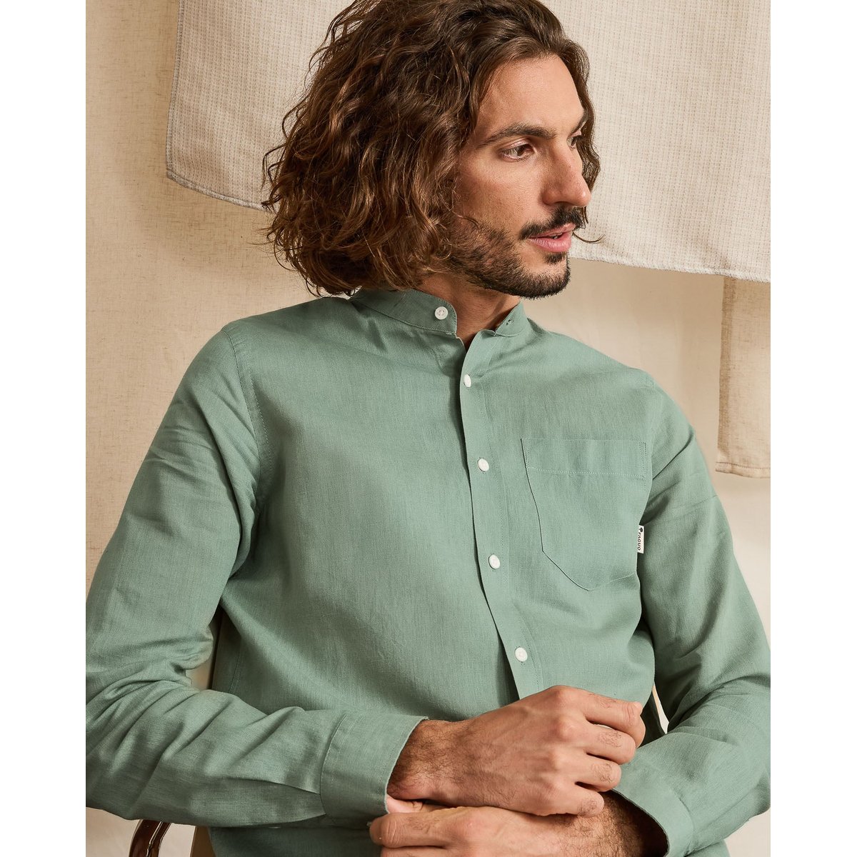 Chemise CHIAVARI vert clair, FAGUO
