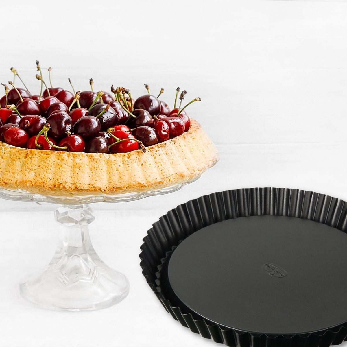 Lot de 2 moules à tarte renversée noir, DR OETKER