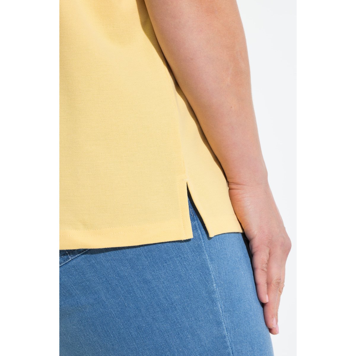 Polo oversize en coton bio jaune tendre, ULLA POPKEN
