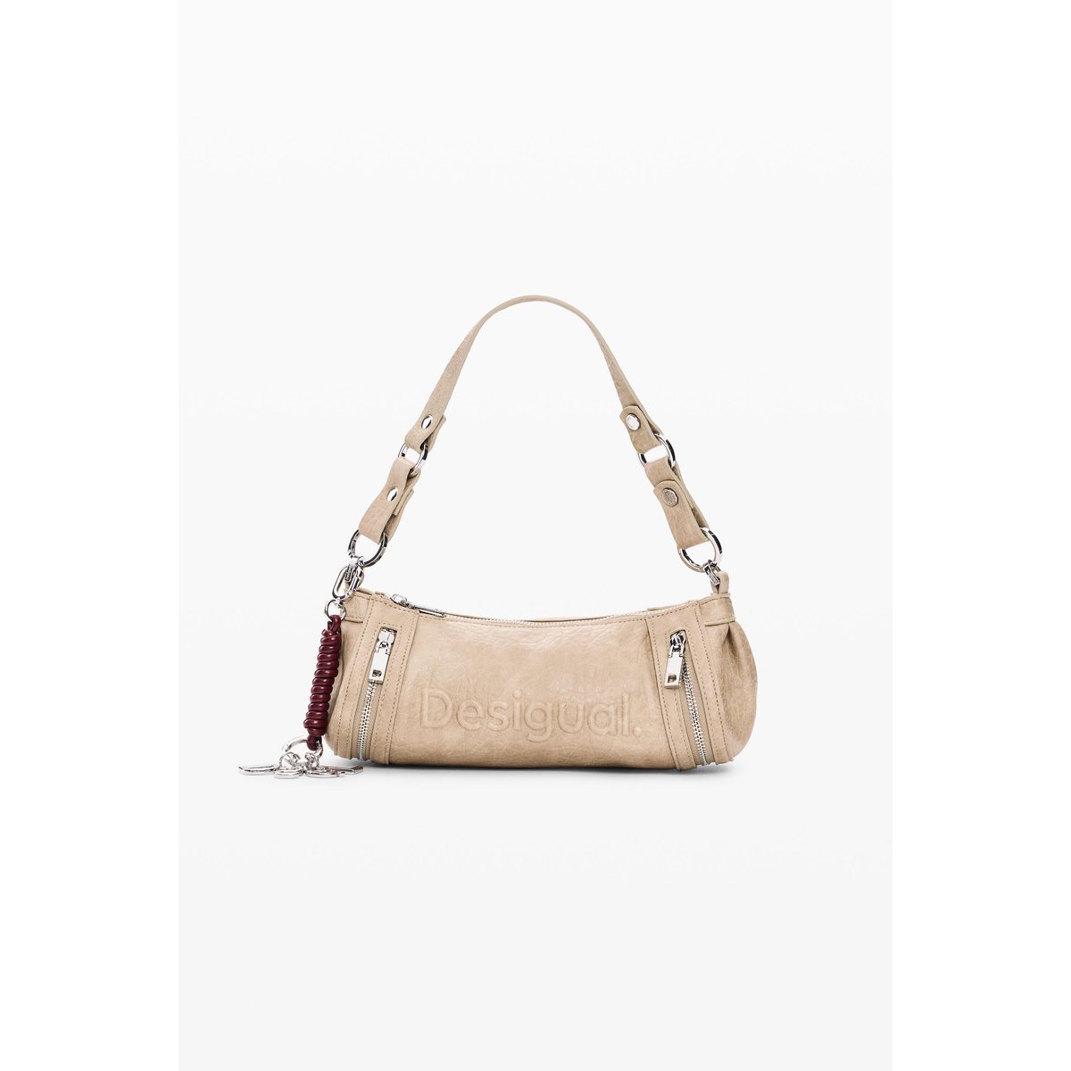Sac moyen effet cuir beige, DESIGUAL