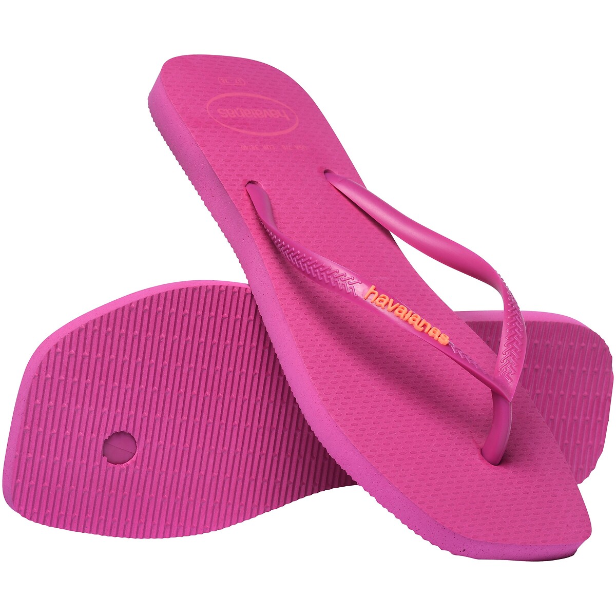 Square Logo Pop Up flip flops fuchsia pink, HAVAIANAS