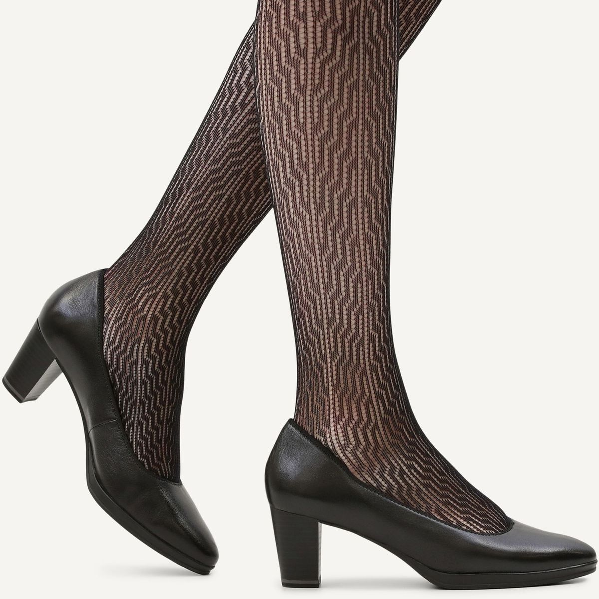 Escarpin en cuir noir nappa, CAPRICE