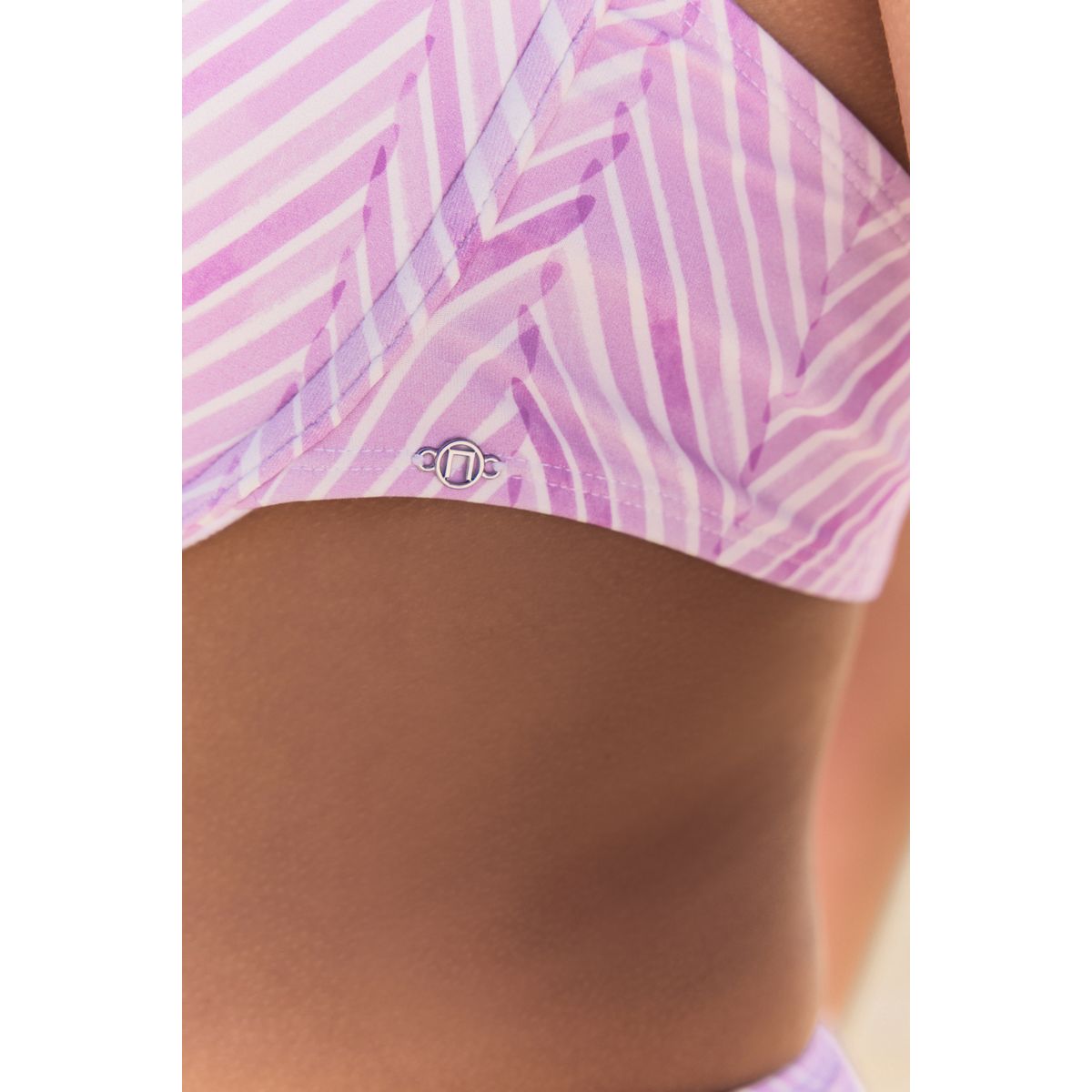 Haut de bikini dos nu effet gainant imprimé zigzag violet lilas, NEXT