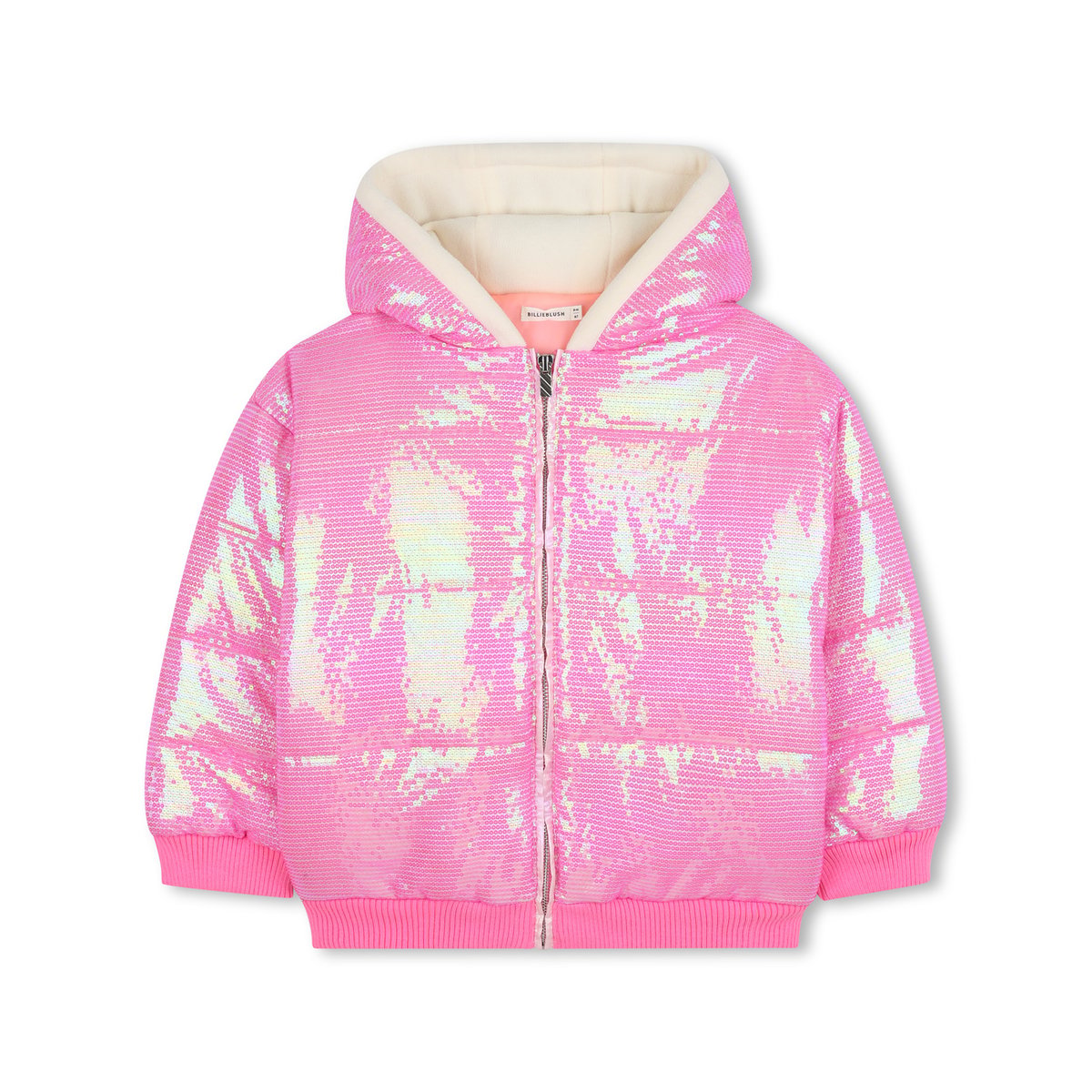 Veste en duvet mi-longue rose flash, BILLIEBLUSH