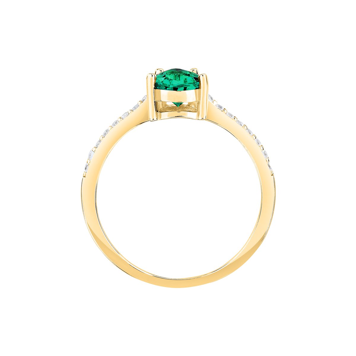 Bague en acier, cristaux, TESORI or jaune, vert, MORELLATO