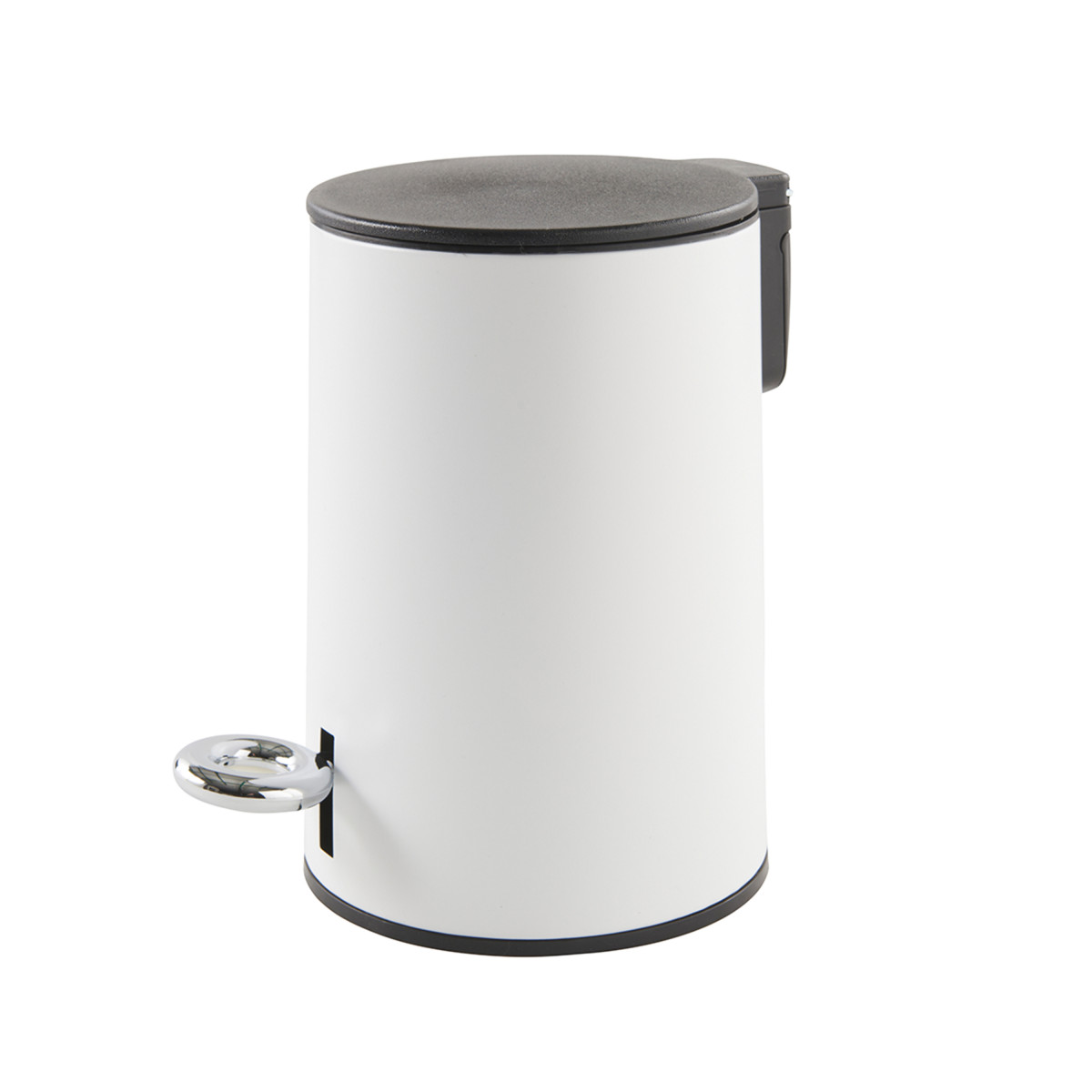 Poubelle salle de bain 3L en métal SCANDI blanc, GUY LEVASSEUR