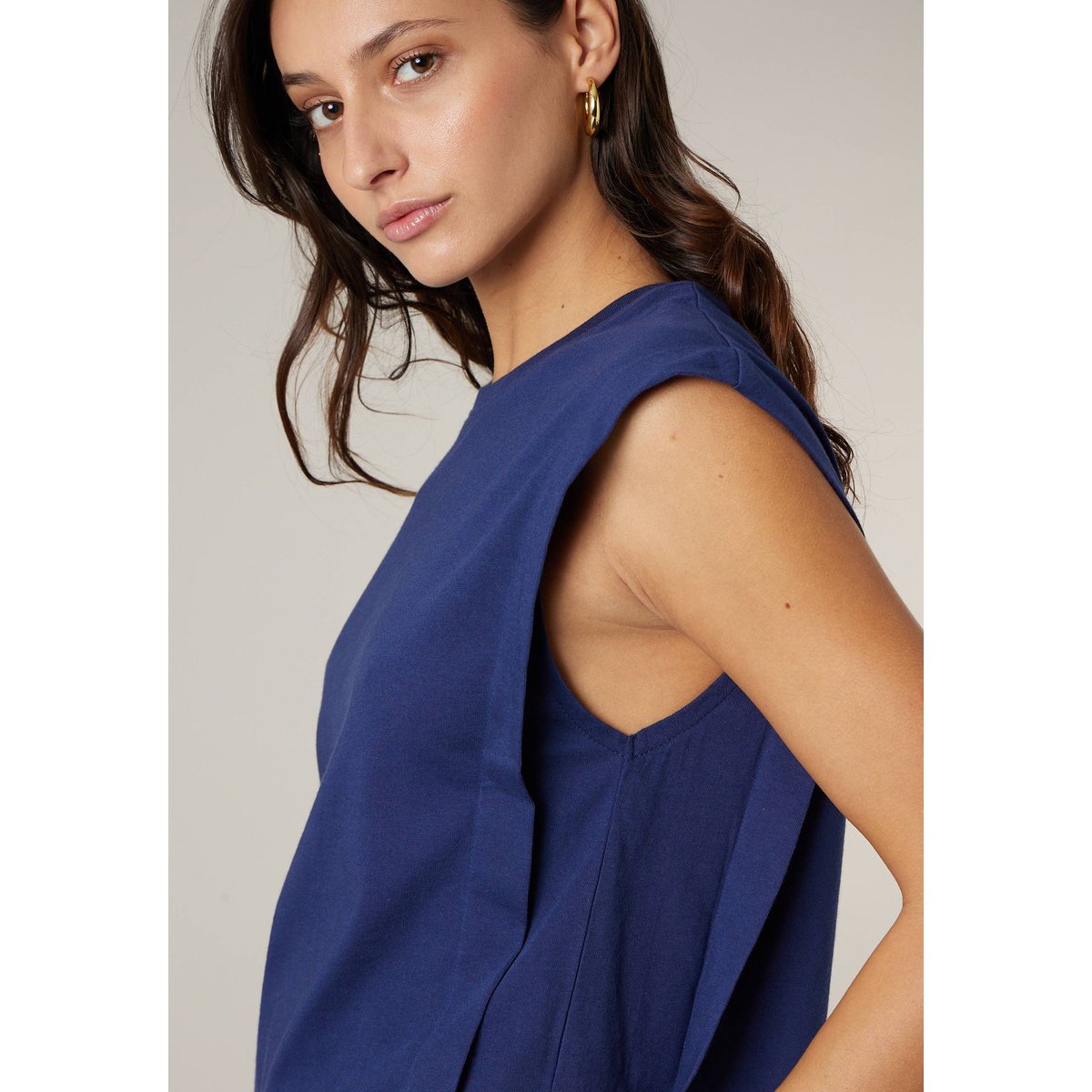 T-shirt femme en coton jersey OREZIA navy, DEELUXE