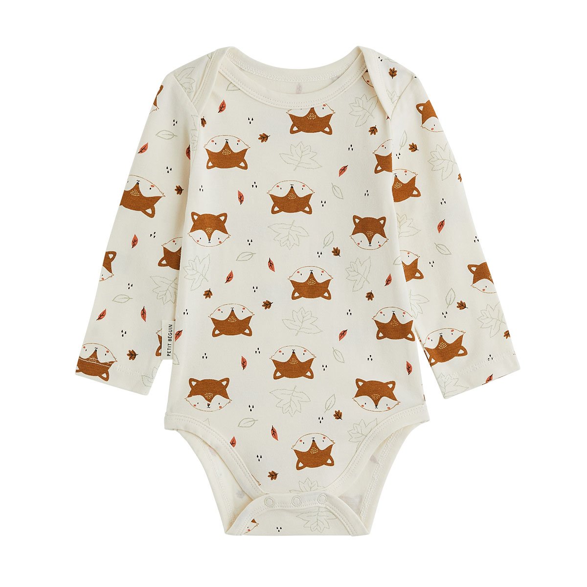 Lot de 2 bodies bébé manches longues Ginkgo vert, PETIT BEGUIN