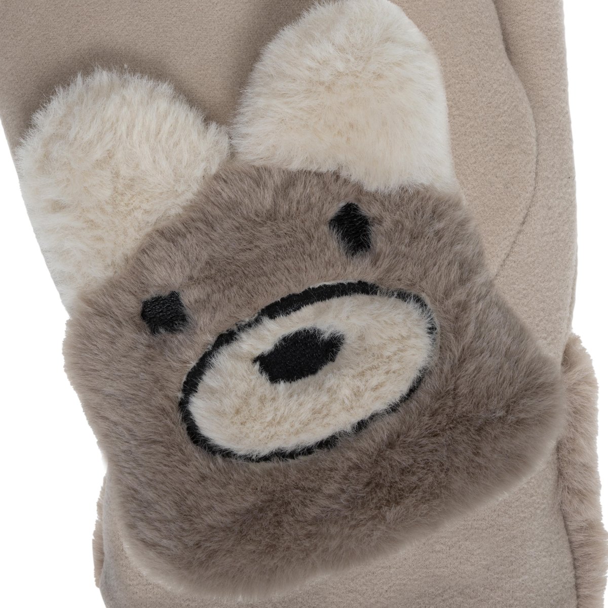 Gants suédine doublés imitation fourrure beige, ISOTONER