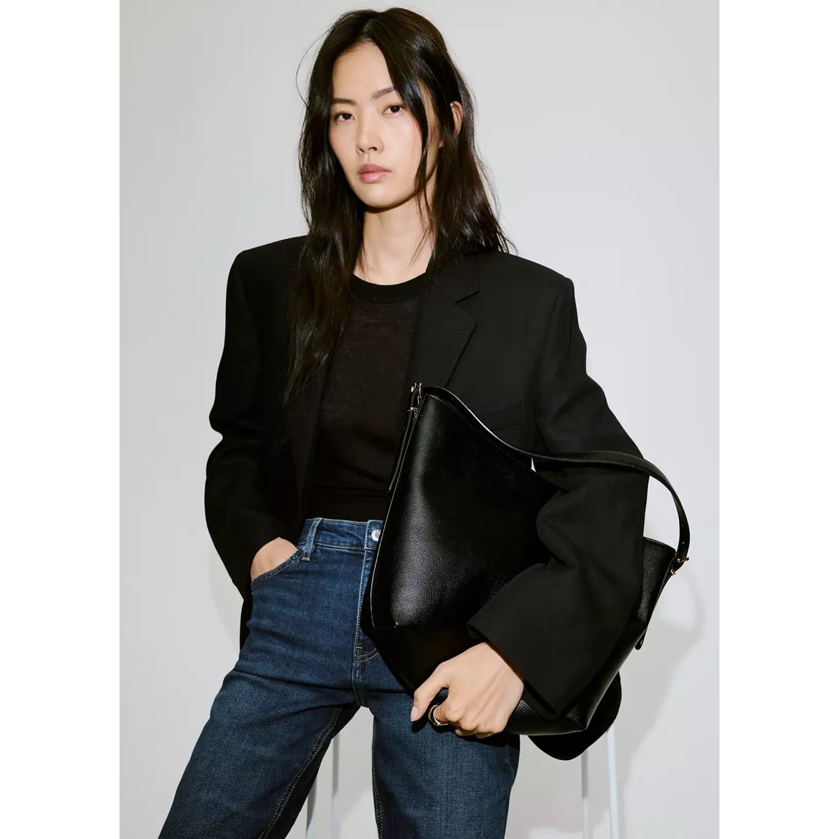 Jean Sienna flare crop bleu foncé, MANGO