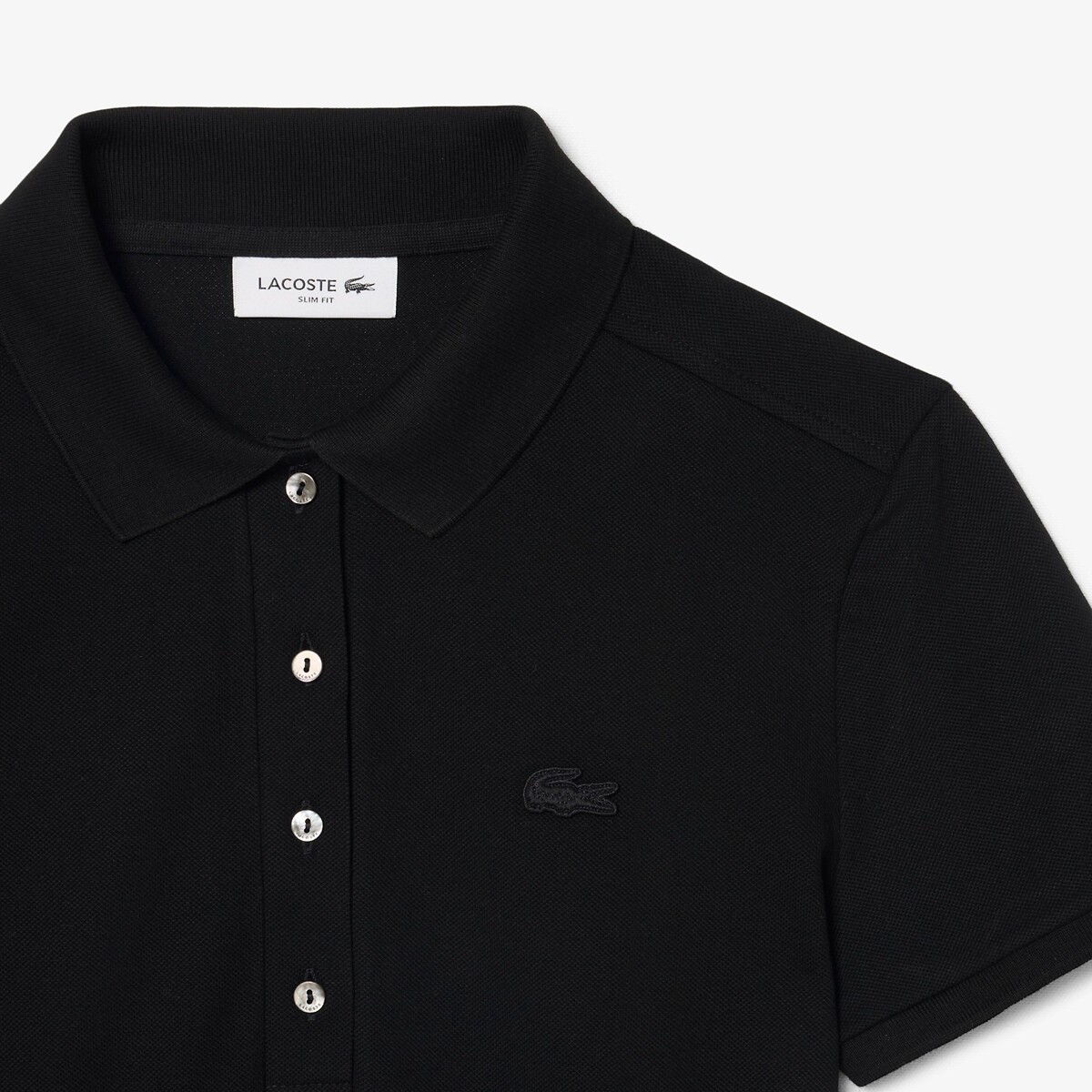 Vestido direito e curto, mangas curtas preto , LACOSTE