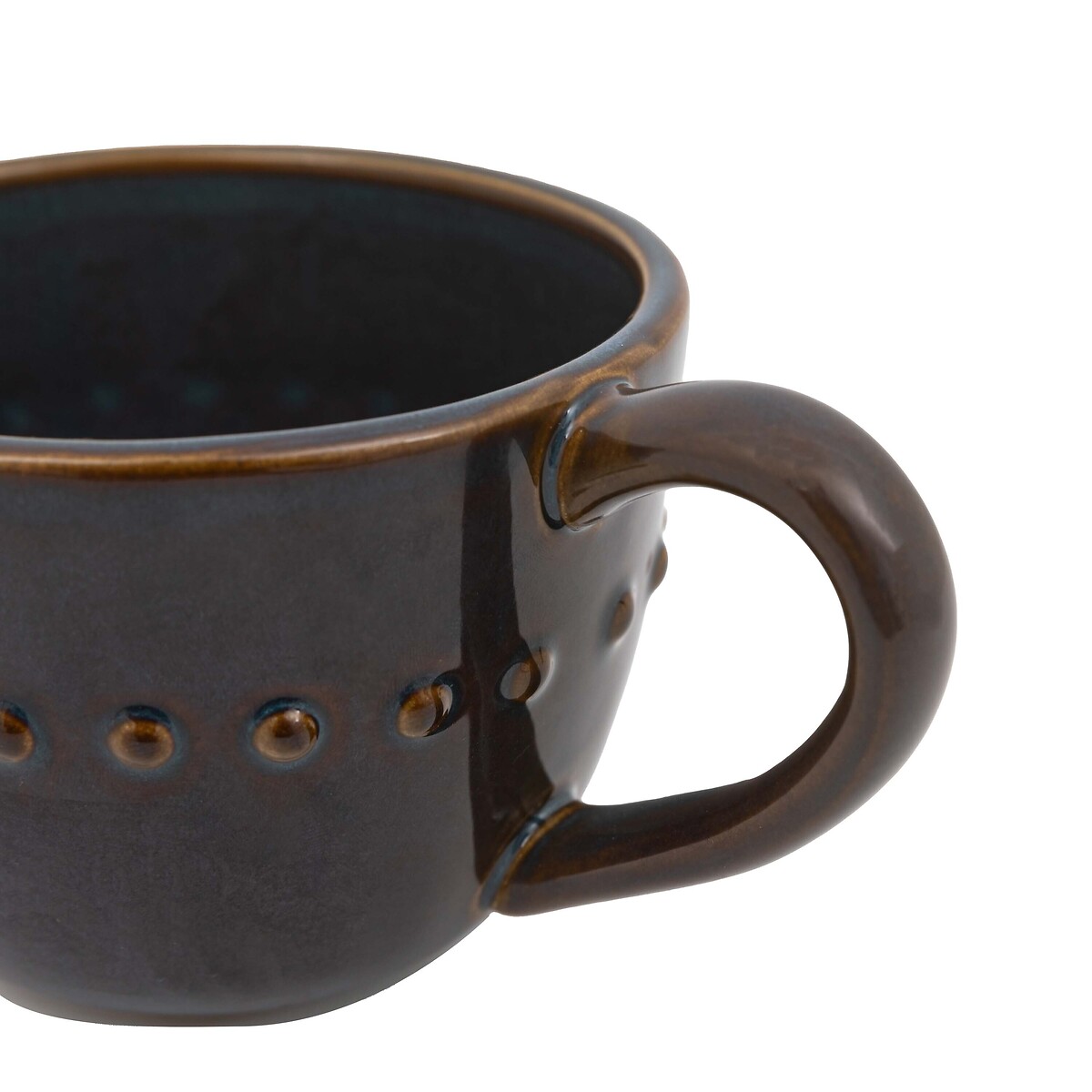 Set of 4 Reactive Organic Beaded Mugs blue, ÉDITÉ