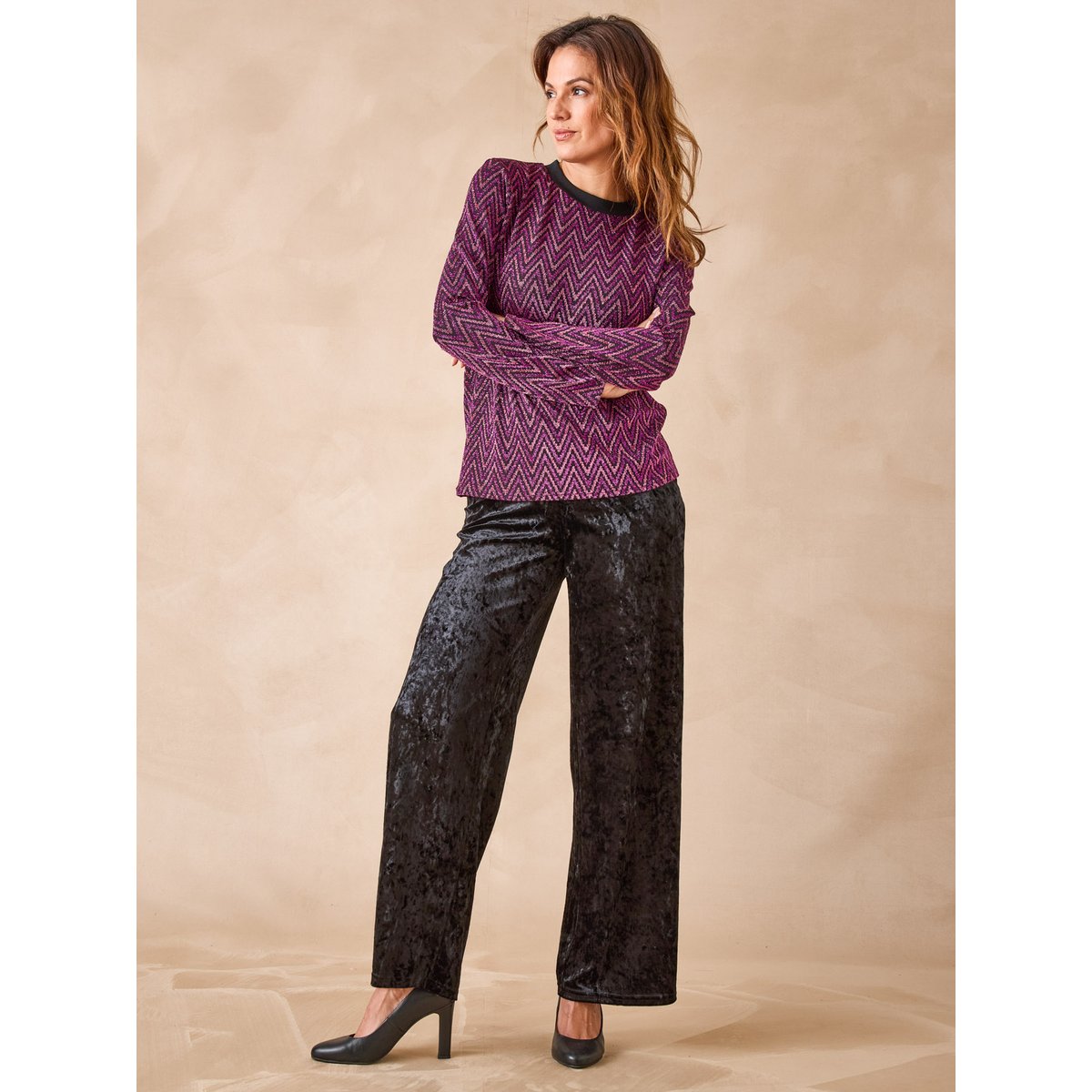 Tee-shirt manches longues femme imprimé rose, DAXON
