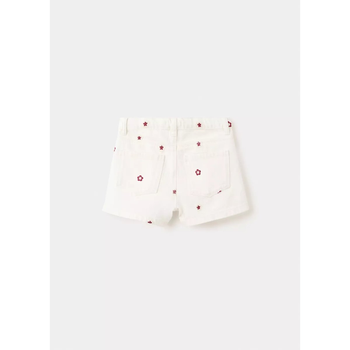 Short droit à fleurs brodées écru, MANGO BABY