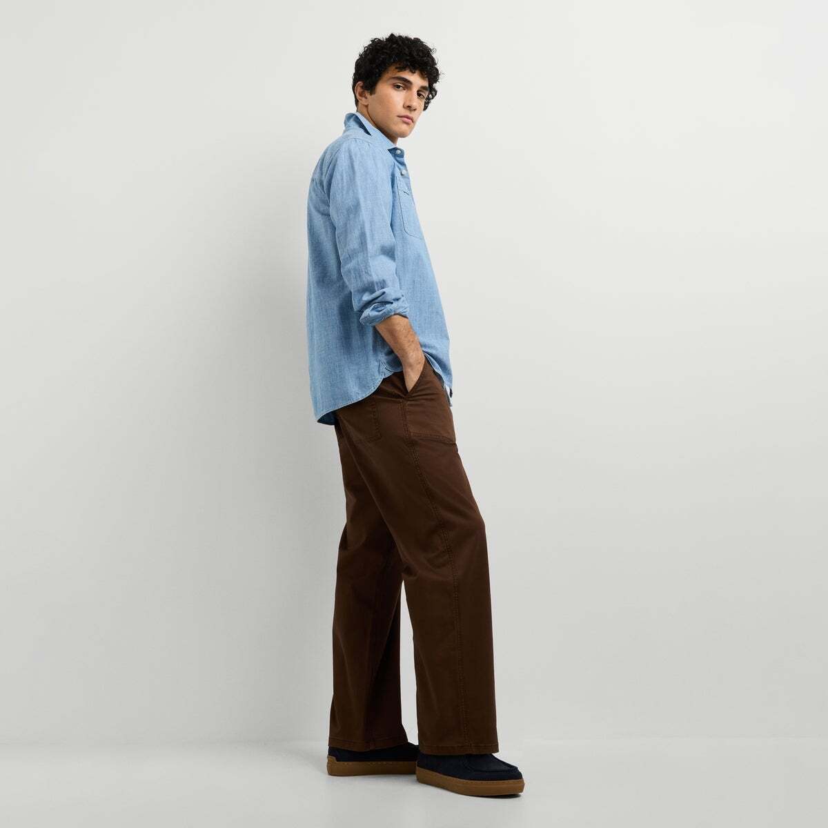 Pantalon En Sergé Coupe Décontractée brun mocca foncé, PEPE JEANS