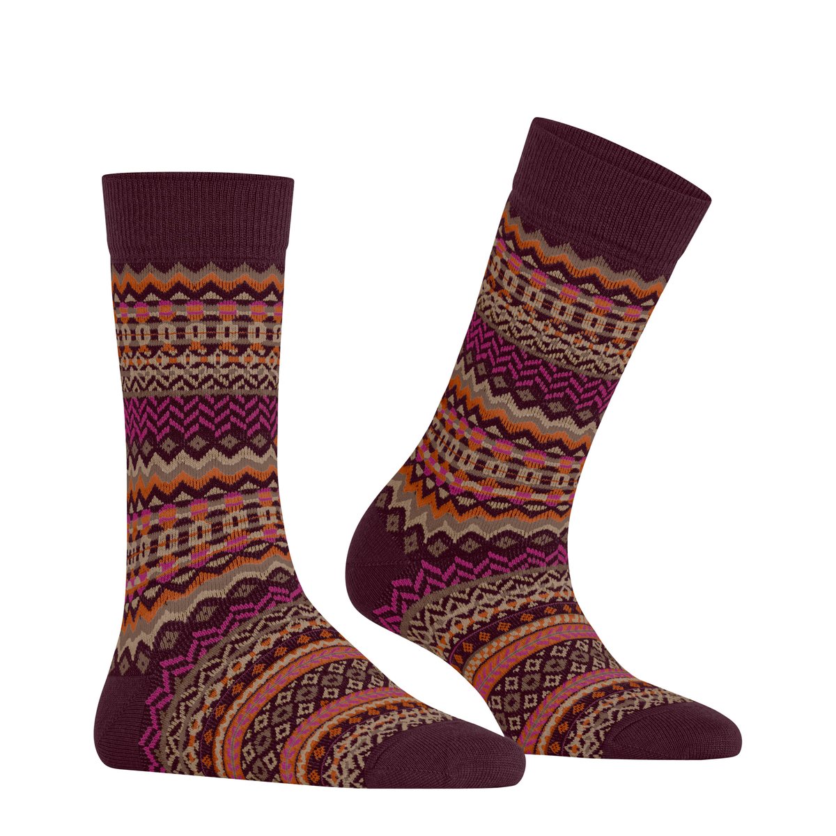 Chaussettes Fair Isle Opaque rouge, BURLINGTON