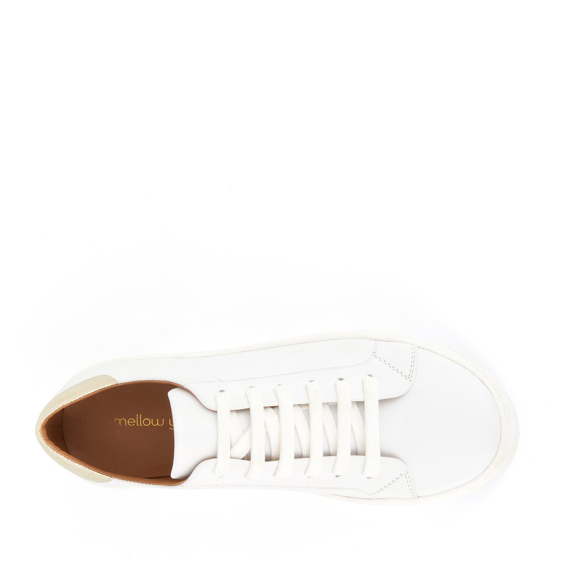 Basket en cuir ANNAEL blanc, MELLOW YELLOW