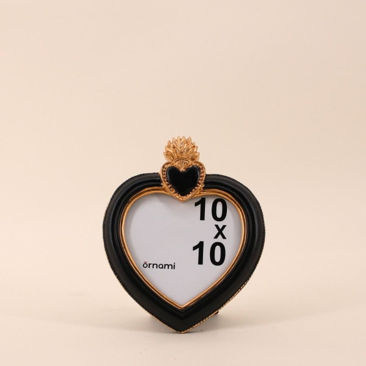 Cadre photo coeur ex voto 15cm noir, ORNAMI