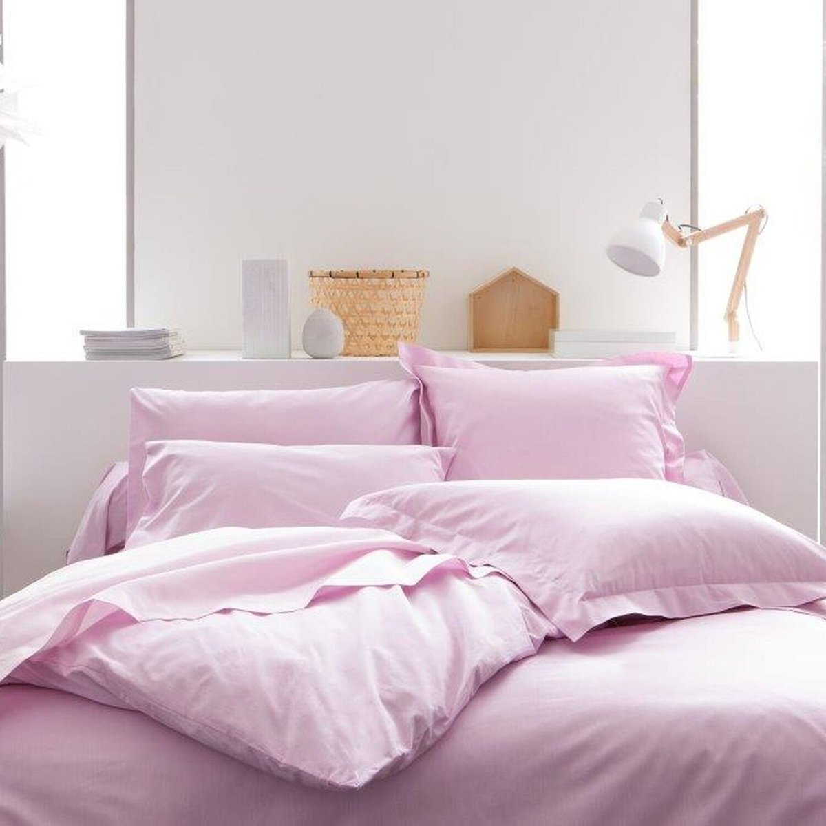 Draps plat coton uni violet, C DESIGN HOME TEXTILE