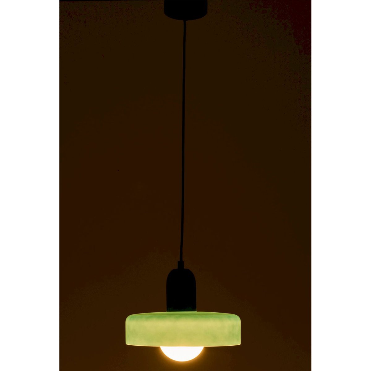 Plafonnier rétro en verre soufflé vert foncé, RECOLLECTION