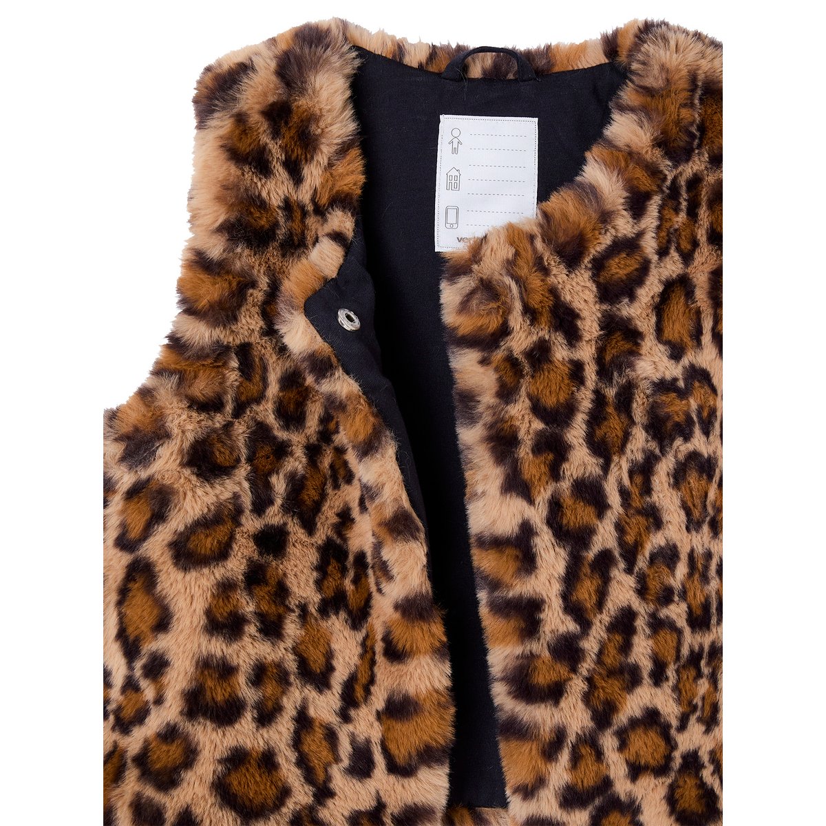 Veste sans manches imitation fourrure NOEL marron imprimé, VERTBAUDET