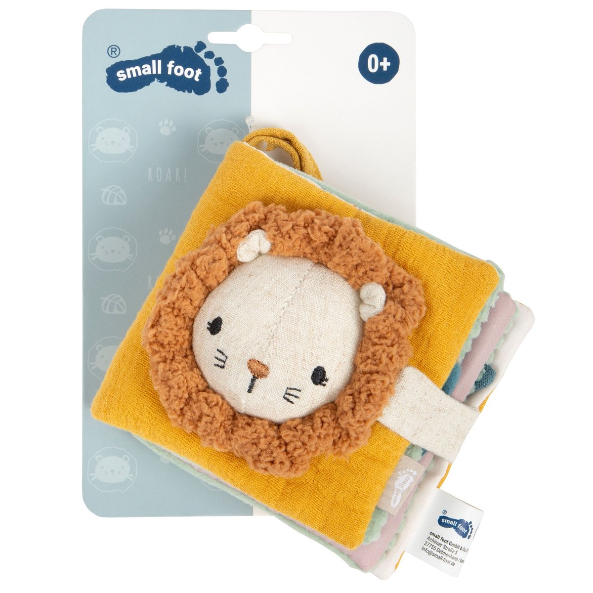 Livre de découvertes en tissu LITTLE LION jaune, SMALL FOOT COMPANY