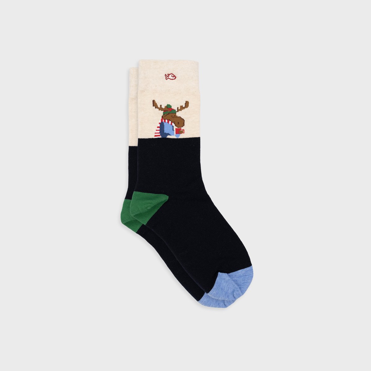Chaussettes en coton peigné A MOTIFS bleu foncé, BILLYBELT