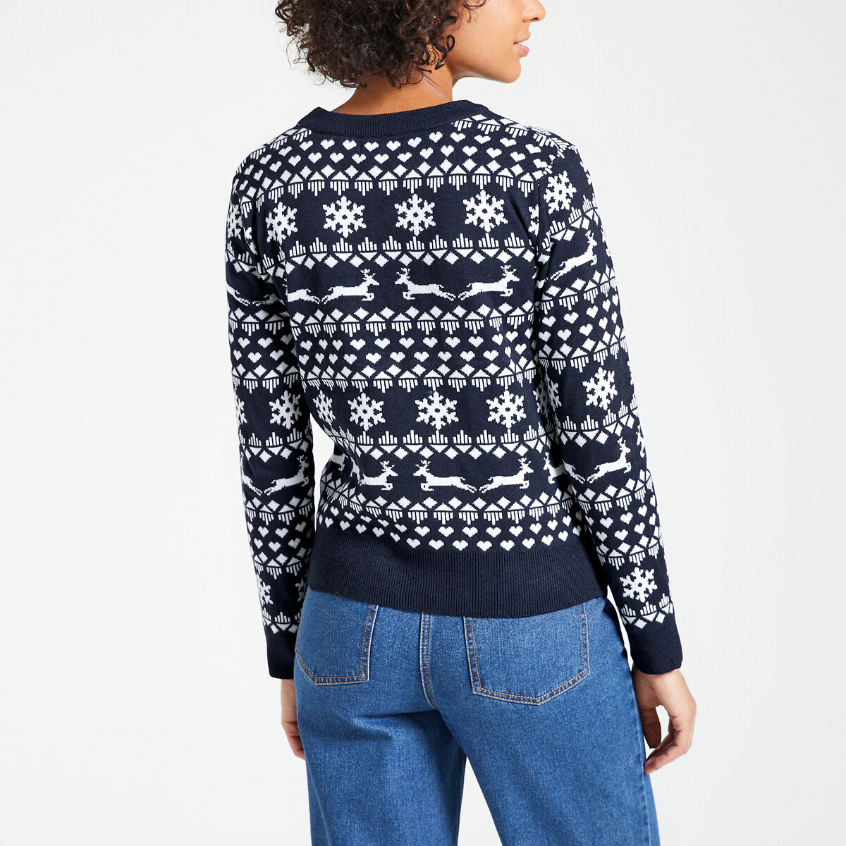 Pull de Noël imprimé marine, ONLY