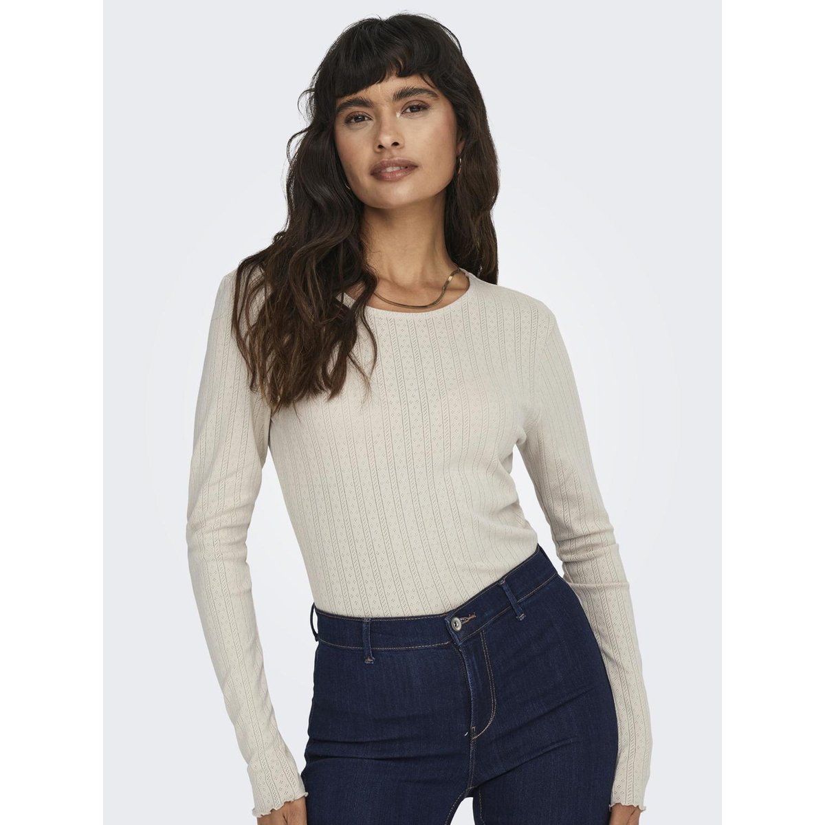 T-shirt manches longues ecru, ONLY PETITE