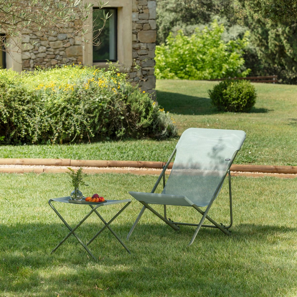 Ensemble transat et repose-jambes - MAXI TRANSAT vert moss-moss, LAFUMA MOBILIER