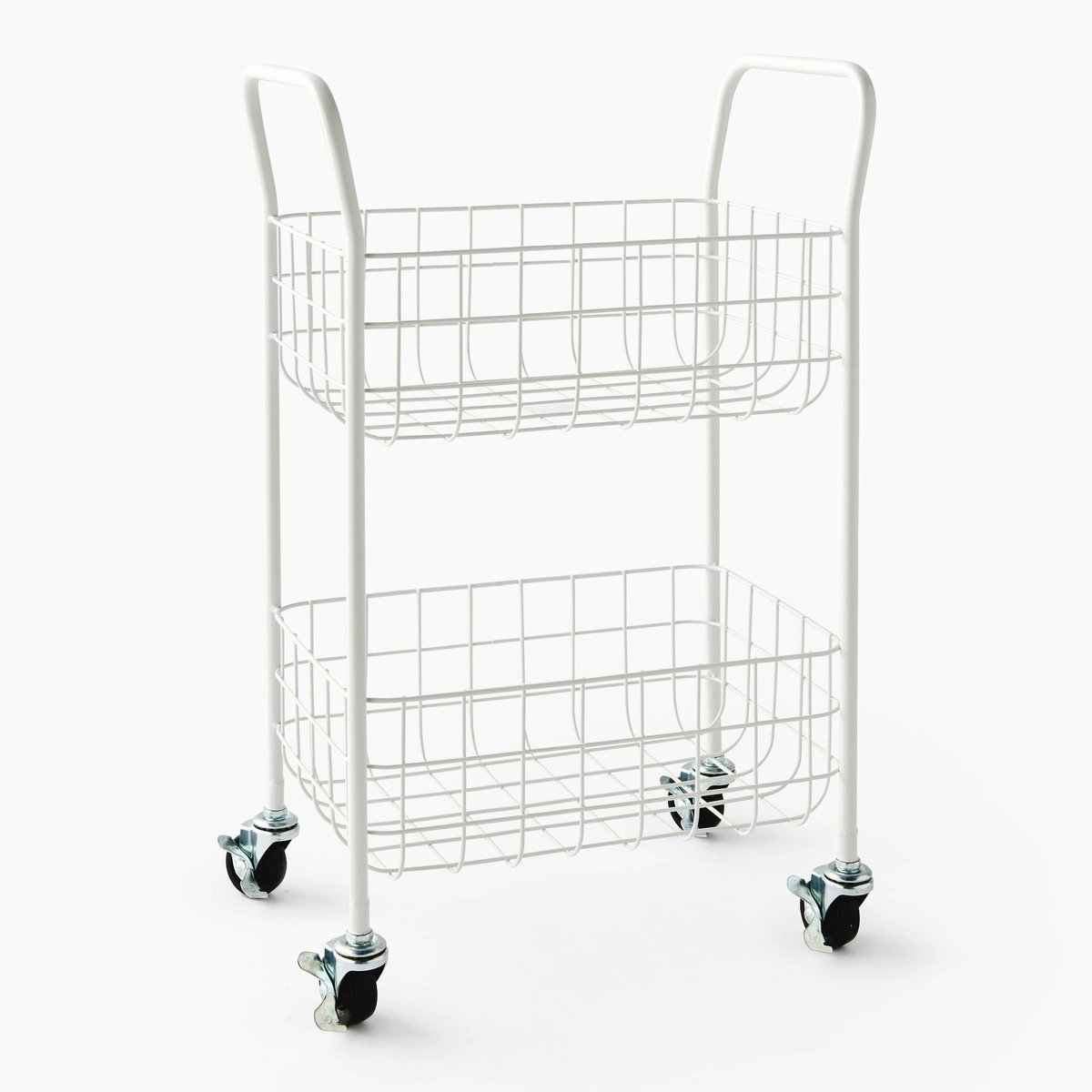 Etagère à roulettes, 33,5x20xH52cm, en métal blanc, MONOPRIX