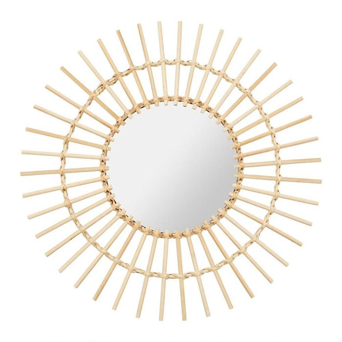 Miroir bambou soleil beige, DECORATIE