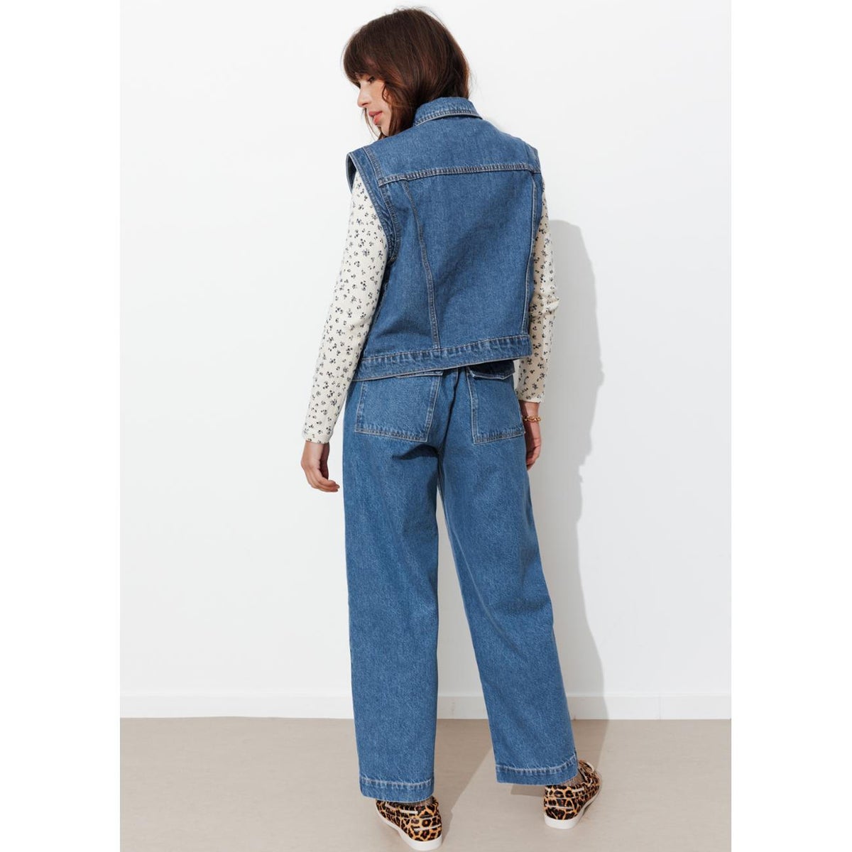 Veste jean sans manches LEONIE jean moyen, PROMOD